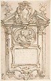 Design for an Epitaph, Giovanni Battista Foggini (Italian, Florence 1652–1725 Florence), Pen and light brown ink, brush and brown-gray wash, over traces of black chalk