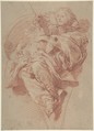 Allegorical Figure of Purity with a Unicorn (recto); Study for Drapery (verso), Baldassarre Franceschini (il Volterrano) (Italian, Volterra 1611–1690 Florence), Red chalk, highlighted with white chalk, on thick beige paper (recto); study for drapery in red chalk (verso)