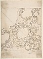Design for a Ceiling Decoration., Donato Giuseppe Frisoni (Italian, Laino near Como 1683–1735 Ludwigsburg), Pen and brown ink, over graphite or leadpoint with ruled and compass construction