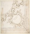 Design for a Ceiling Decoration., Donato Giuseppe Frisoni (Italian, Laino near Como 1683–1735 Ludwigsburg), Pen and brown ink, brush and gray-brown wash, over graphite or leadpoint with ruled and compass construction
