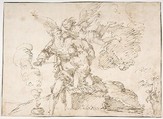 Abraham about to Sacrifice Isaac, attributed to Francesco Fracanzano (Italian, Monopoli 1612–1656 Naples (?)), Pen and brown ink, over traces of black chalk