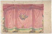 Design for a Stage Curtain, Eugène Cicéri (French, Paris 1813–1890 Fontainebleau), Watercolor over graphite