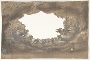 Design for a Stage Set at the Opéra, Paris, Eugène Cicéri (French, Paris 1813–1890 Fontainebleau), Graphite, black chalk, heightened with white