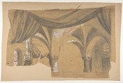 Design for a Stage Set at the Opéra, Paris, Eugène Cicéri (French, Paris 1813–1890 Fontainebleau), Graphite