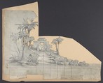 Design for a Stage Set at the Opéra, Paris, Eugène Cicéri (French, Paris 1813–1890 Fontainebleau), Graphite, heightened with white