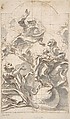 Allegory of the Immaculate Conception, Giovanni Battista Gaulli (Il Baciccio) (Italian, Genoa 1639–1709 Rome), Pen and brown ink, brush and gray wash. Squared in black chalk