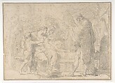 The Royal Family of Troy Mourning the Death of Hector, Gaetano Gandolfi  Italian, Black chalk