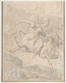Marcus Curtius Leaping into the Chasm, Gaetano Gandolfi (Italian, San Matteo della Decima 1734–1802 Bologna), Black chalk