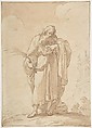 A Martyr Saint Reading, Gaetano Gandolfi  Italian, Pen and brown ink, brush and wash