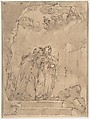 The Presentation of the Virgin Mary in the Temple, Ubaldo Gandolfi  Italian, Pen and brown ink, brush and pale brown wash, over black chalk
