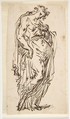 Standing Draped Female Figure, Micco Spadaro (Domenico Gargiulo) (Italian, Naples 1609/10–1675 Naples (?)), Pen and brown ink