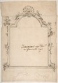 Design for a Carved Mirror Frame Surmounting a Mantle (Trumeau), Domenico Silvestro Giannotti  Italian, Pen and brown ink, over leadpoint and black chalk