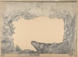 Design for a Stage Set at the Opéra, Paris, Eugène Cicéri French, Graphite, green and red gouache