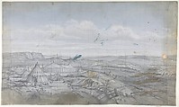 Design for a Stage Set at the Opéra, Paris, Eugène Cicéri French, Graphite, brush and brown wash, gouache, heightened with white