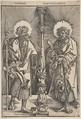 Sts. Thomas and Bartholomew, Monogrammist G.Z.  German, Woodcut