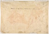 The Holy Trinity (recto); Studies of Seated Female Figures (the Virgin and another Saint?) (verso), Luca Giordano (Italian, Naples 1634–1705 Naples), Red chalk (recto); faint red chalk (verso)