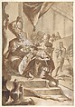 The Painter Rewarded, Circle of Luca Giordano (Italian, Naples 1634–1705 Naples), Pen and brown ink, brush and gray wash, highlighted with white gouache