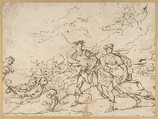 The Abduction of Helen, Luca Giordano (Italian, Naples 1634–1705 Naples), Pen and brown ink