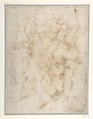 Soldiers Carrying Urns, Attributed to Girolamo da Carpi (Girolamo Sellari) (Italian, Ferrara 1501–1556 Ferrara), Pen and brown ink