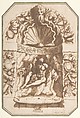 A Fountain in a Grotto, Giovanni Guerra (Italian, Modena 1544–1618 Rome), Pen and brown ink, brush and brown wash, over traces of black and red chalk