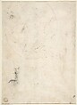Architectural Capriccio: Courtyard of a Palace (recto); Saint Aloysius Gonzaga Holding a Crucifix (verso), Francesco Guardi (Italian, Venice 1712–1793 Venice), Pen and brown ink, brush and brown wash, over black chalk (recto); graphite (verso)