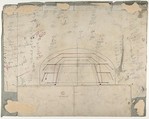 Design for a Stage Set at the Opéra, Paris: Church Interior, Eugène Cicéri (French, Paris 1813–1890 Fontainebleau), Pen and red ink, gouache, and graphite