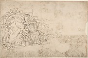 Studies for a Ceiling (recto and verso), Michel Corneille the Younger (French, Paris 1642–1708 Paris), Pen and dark brown ink over traces of leadpoint (recto); pen and dark brown ink over leadpoint (verso)