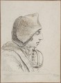 Head of a soldier in profile, with a sword handle, Baron Dominique Vivant Denon (French, Givry 1747–1825 Paris), Pen and brown ink over black chalk