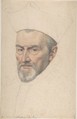 Portrait of cardinal d'Ossat, Daniel Dumonstier (French, Paris 1574–1646 Paris), Charcoal, stumped, black and red chalk
