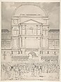 Crowd in Front of the Tuileries Palace During the Wedding of Napoleon to Marie-Louise of Austria, Charles Percier (French, Paris 1764–1838 Paris), Pen and gray ink, brush and gray wash, over black chalk