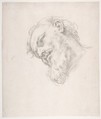 Study for a Head of a Man, Attributed to Carlo Maratti (Italian, Camerano 1625–1713 Rome), Black chalk