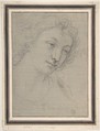 Figure of Young Man or Woman in Bust-length, in Three-Quarter View, Attributed to Carlo Maratti (Italian, Camerano 1625–1713 Rome), Black chalk on gray prepared paper