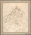 The Virgin and Saint Rosalia Interceding with Christ, Carlo Maratti  Italian, Pen and brown ink, over black chalk