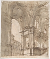 Architectural Study (recto); Separate Sheet with Architectural Drawing (verso), Filippo Juvarra (Italian, Messina 1678–1736 Madrid), Pen and brown ink, brush and brown wash, over graphite