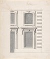 Design for a Palace Façade: detail of Windows and Doors, Carl Hårleman Swedish, Pen and black and gray ink, brush and gray ink, over black chalk or graphite