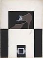 Taupe High-Vamp Pump with Silver and Blue Buckle for Delman's Shoes, New York, Erté (Romain de Tirtoff) (French (born Russia), St. Petersburg 1892–1990 Paris), Gouache