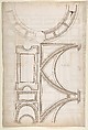 Unidentified, ceiling plan (recto) Palazzo Farnese, ceiling plan (verso), Drawn by Anonymous, French, 16th century, Dark brown ink, black chalk, and incised lines