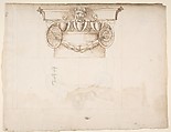 Palazzo dei Conservatori, Ionic capital, elevation (recto) Palazzo dei Conservatori, Ionic capital, plan and projection (verso), Drawn by Anonymous, French, 16th century, Pen and brown ink