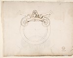 Palazzo dei Conservatori, Ionic capital, elevation (recto) Palazzo dei Conservatori, Ionic capital, plan and projection (verso), Drawn by Anonymous, French, 16th century, Pen and brown ink