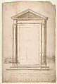 Sant'Apollonia, portal, elevation (recto) Sant'Apollonia, portal, plan (verso), Drawn by Anonymous, French, 16th century, Dark brown ink, black chalk, and incised lines