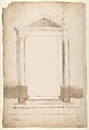Sant'Apollonia, portal, elevation (recto) Sant'Apollonia, portal, plan (verso), Drawn by Anonymous, French, 16th century, Dark brown ink, black chalk, and incised lines