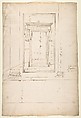 San Lorenzo, Library, window, elevation (recto) San Lorenzo, Library, window, cornice, section; cornice, section (verso), Drawn by Anonymous, French, 16th century, Dark brown ink, black chalk, and incised lines