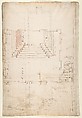San Lorenzo, Library, plan; reflected ceiling plan; stair, detail (recto) San Lorenzo, Ricetto, plan (verso), Drawn by Anonymous, French, 16th century, Dark brown ink, black chalk, and incised lines