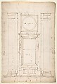 San Lorenzo, Library, Ricetto, window, elevation (recto) San Lorenzo, Library, Ricetto, column, elevation; details, elevation (verso), Drawn by Anonymous, French, 16th century, Dark brown ink, black chalk, and incised lines