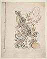 Ornamental Design, Workshop of Leonardo Marini (Italian, Piedmontese documented ca. 1730–after 1797), Pen and brown ink, brush with brown and gray wash, over leadpoint or graphite; with ruled and compass construction