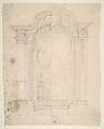 Design for Stage Set, Workshop of Leonardo Marini (Italian, Piedmontese documented ca. 1730–after 1797), Graphite or leadpoint with ruled and compass construction