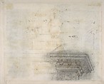 Design for a Fountain at a Street Corner Decorated with Putti Heads, a Coat of Arm and a Gargoyle Head on the Top, Flaminio Innocenzo Minozzi (Italian, Bologna 1735–1817 Bologna), Pen and brown ink, brush and brown and gray wash over traces of red chalk