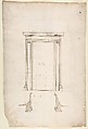 San Lorenzo, Library, Ricetto, portal from cloister, elevation; plan (recto) San Lorenzo, Library, Ricetto, portal from cloister, section; details (verso), Drawn by Anonymous, French, 16th century, Dark brown ink, black chalk, and incised lines