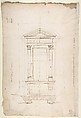 San Lorenzo, New Sacristy, window, plan; elevation (recto) San Lorenzo, New Sacristy, window, plan; elevation (verso), Drawn by Anonymous, French, 16th century, Dark brown ink, black chalk, and incised lines