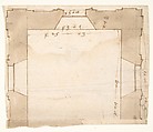 Unidentified, plan (recto) blank (verso), Drawn by Anonymous, French, 16th century, Dark brown ink, black chalk, and incised lines